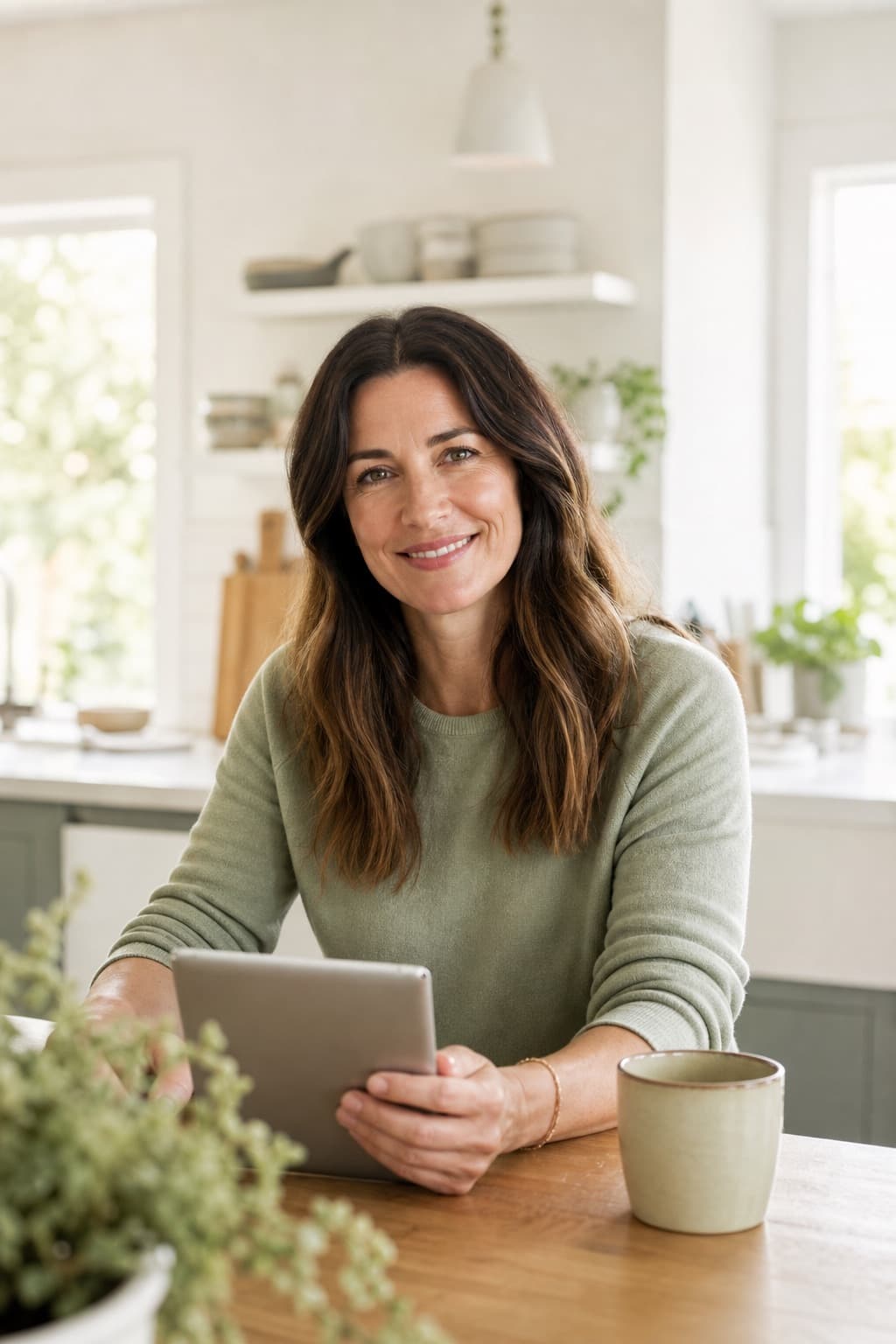 Patient attending a virtual appointment from a quiet home setting