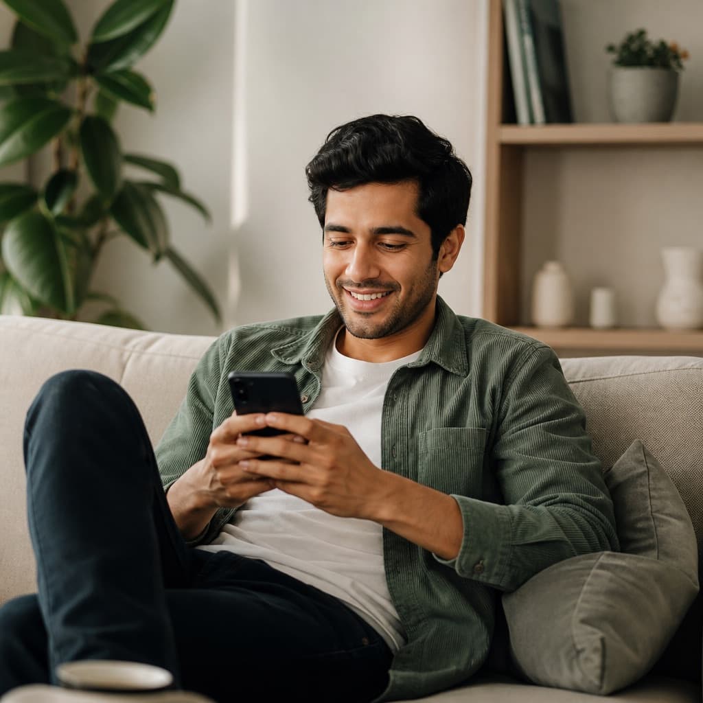 Person holding a phone during a virtual medical visit